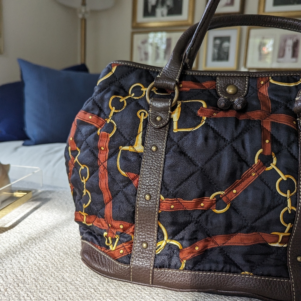 J. Crew Sample Equestrian Bit Pattern Tote, Brass Hardware - Picture 9 of 12